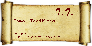 Tomay Terézia névjegykártya